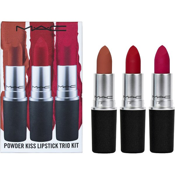 Mac Travel Exclusive Lipstick Lip Kit # 502 Cockney +510 Lady Bug +309 Fresh Moroccan