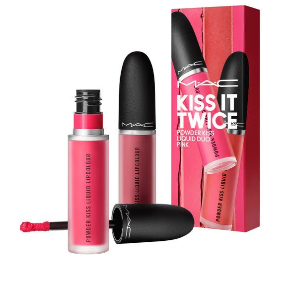 Mac Kiss It Twice Powder Kiss Pink Liquid Lipstick Billion Smile 984+Little Tamed 988