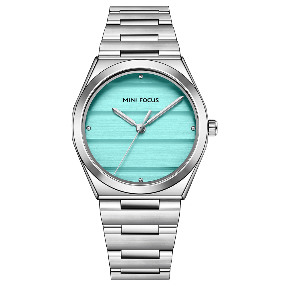 Mini Focus Silver Stainless Steel Tiffany Blue Dial Quartz Watch for Ladies - MF0611L-02