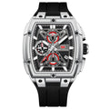 Mini Focus Black Silicone Strap Black Dial Chronograph Quartz Watch for Gents - MF0602G-06