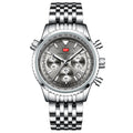 Mini Focus Silver Stainless Steel Grey Dial Chronograh Quartz Watch for Gents - MF0463G-01