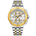 Mini Focus Two-tone Stainless Steel Silver Dial Chronograh Quartz Watch for Gents - MF0471G-02