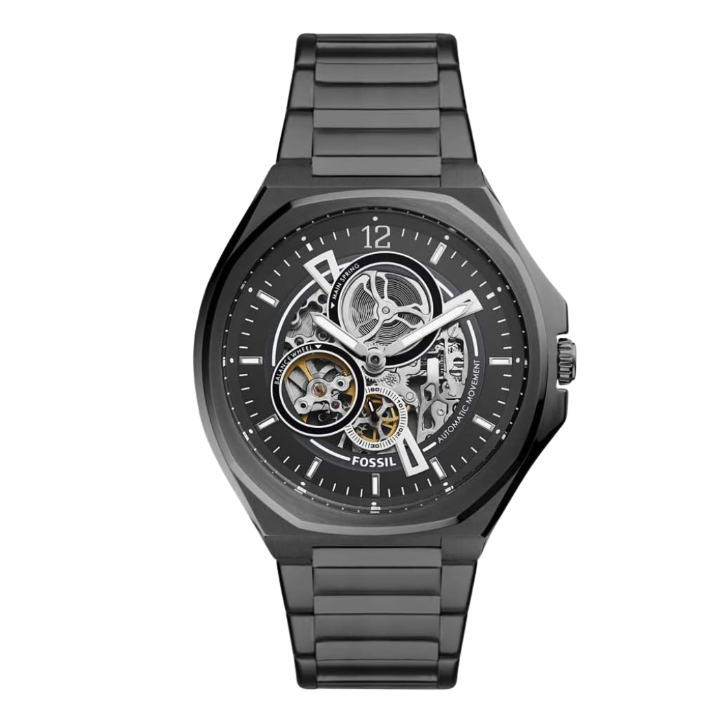 Fossil Black Stainless Steel Black Dial Automatic Watch for Gents - BQ2621