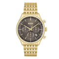 Hugo Boss Gold Stainless Steel Grey Dial Chronograph Quartz Watch for Gents - Hugo Boss 1514051