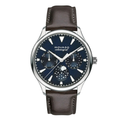 Movado Brown Leather Strap Navy Blue Dial Quartz Watch for Ladies - Movado 3650009