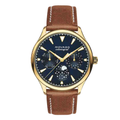 Movado Brown Leather Strap Navy Blue Dial Quartz Watch for Ladies - Movado 3650010