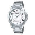 Casio Silver Stainless Steel White Dial Quartz Watch for Gents - CASIO MTP-V004D-7BUDF