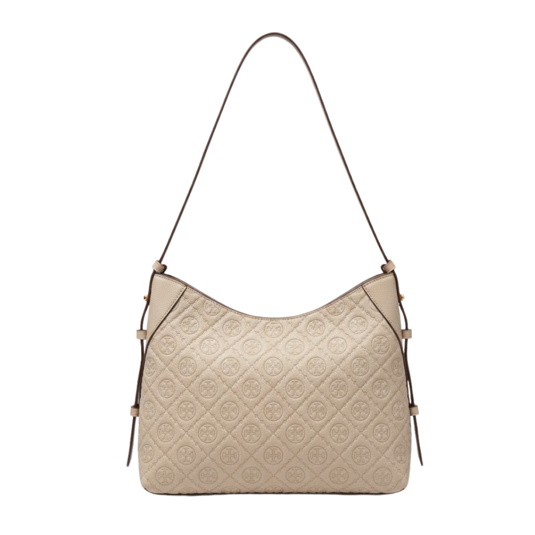 Tory Burch T-Monogram Pebble Messenger Bag Grey - TB175641