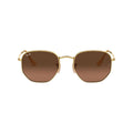 Ray-Ban Hexagonal Flat Lenses Gold Brown Mirror Sunglasses – RB3548 9124/43 (54-21-145)