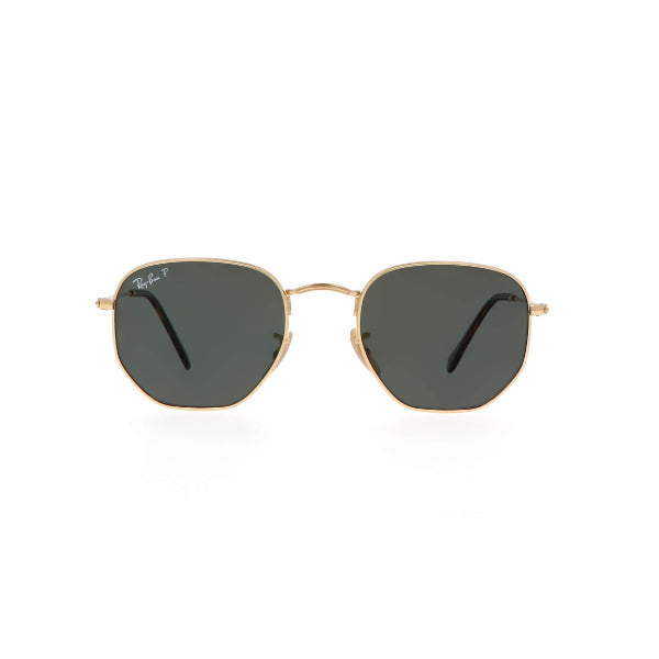 Ray-Ban Hexagonal Flat Lenses Gold Green Polarized Sunglasses – RB3548-N 001/58 (54-21-145)