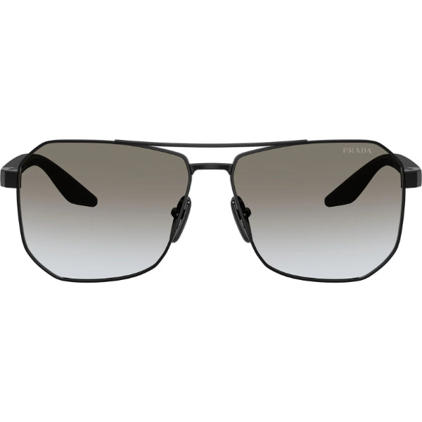 Prada Rectangular Black Dark Grey Classic Sunglasses – SPS A53 1B0-500 (62-14-145) 3N