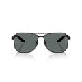 Prada Linea Rossa Rubber Black Grey Mirror Polarized Aviator Sunglasses – SPS A53 DG0/5Z1 (62-14-145)