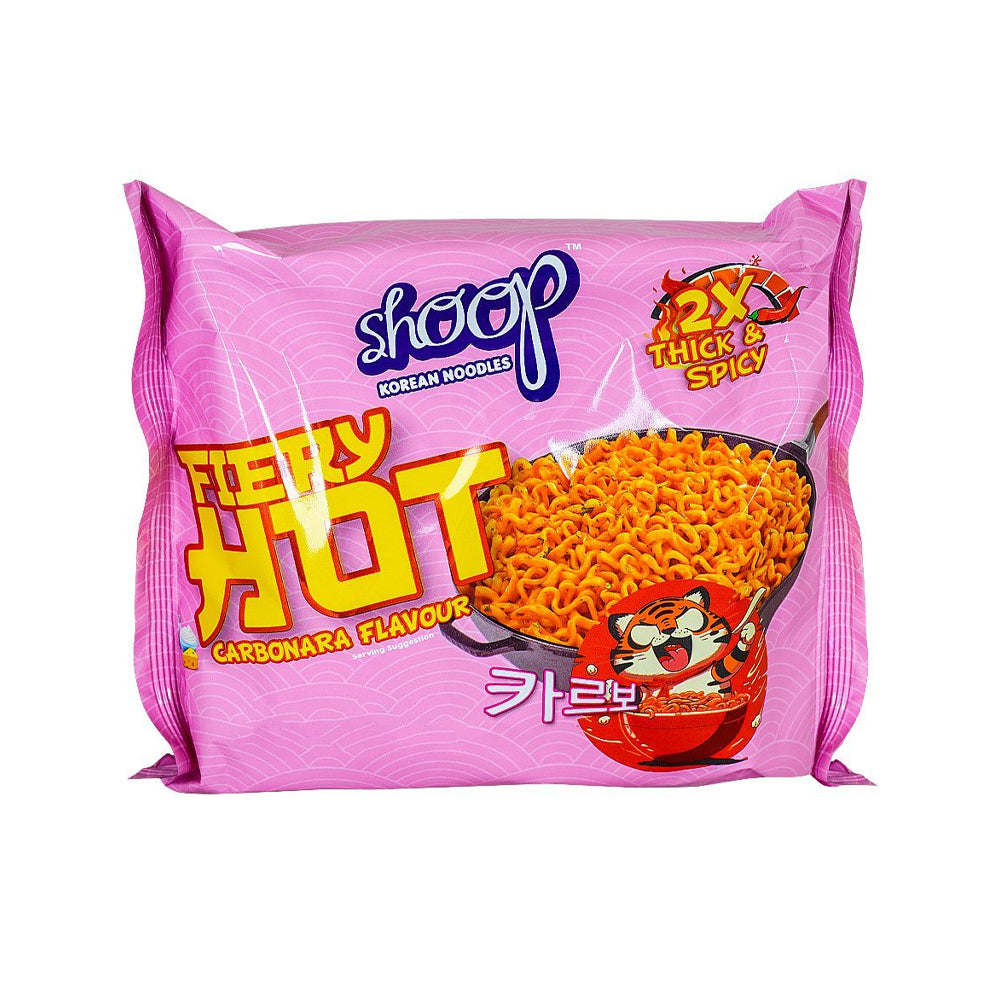 Shan Shoop Firey Hot Carbonara Flavour Korean Noodles 140g - Snapcart.pk