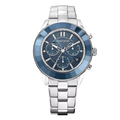 Swarovski Silver Stainless Steel Blue Dial Chronograph Quartz Watch for Gents - Swarovski 5610481