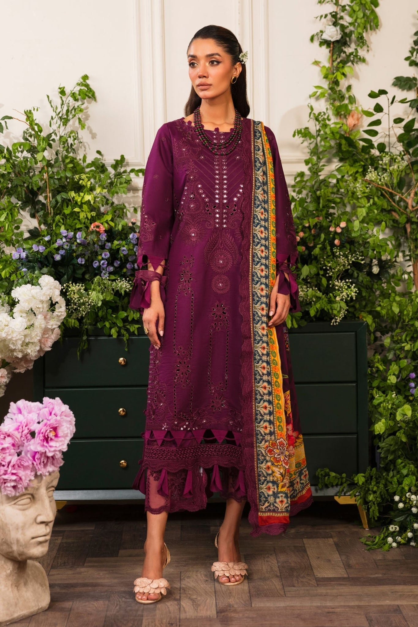 Pairi Daeza By Nine Needles Unstitched 3 Piece Luxury Lawn Suit-Floret-NL-05