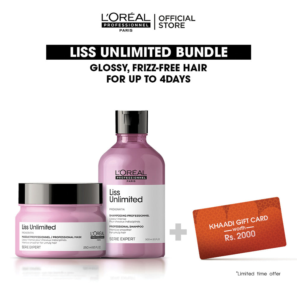 L'Oreal Professional - Liss Unlimited Bundle with Free Khaadi Voucher worth 2,000