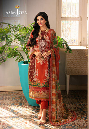 Asim Jofa Aira & Asra Pret Ajarp-14 Printed Dobby Stitched 3 Pcs