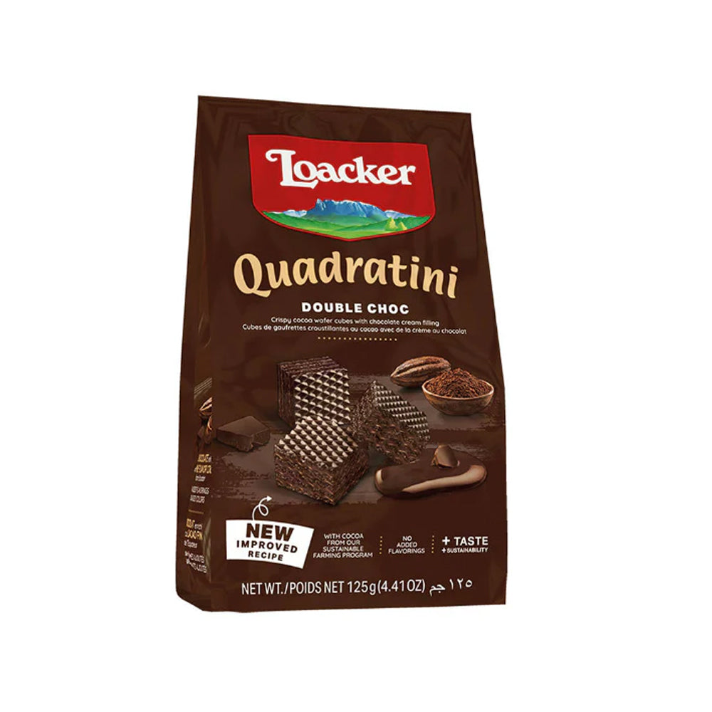 Loacker Quadratini Double Choc Waffer 125g - Snapcart.pk