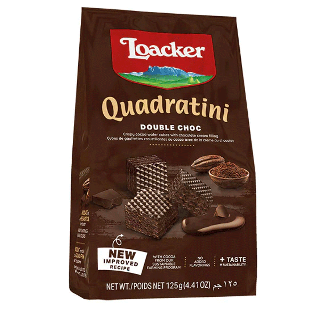 Loacker Quadratini Double Choc Waffer 125g