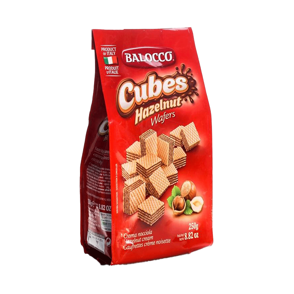 Balocco Cubes Hazelnut Wafer 250g Pouch
