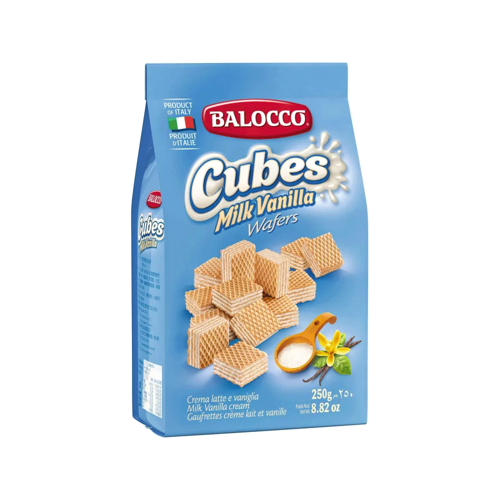 Balocco Cubes Milk Vanilla Wafers 250g - Snapcart.pk