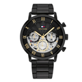 Tommy Hilfiger Legend Black Stainless Steel Black Dial Chronograph Quartz Watch for Gents - 1710706