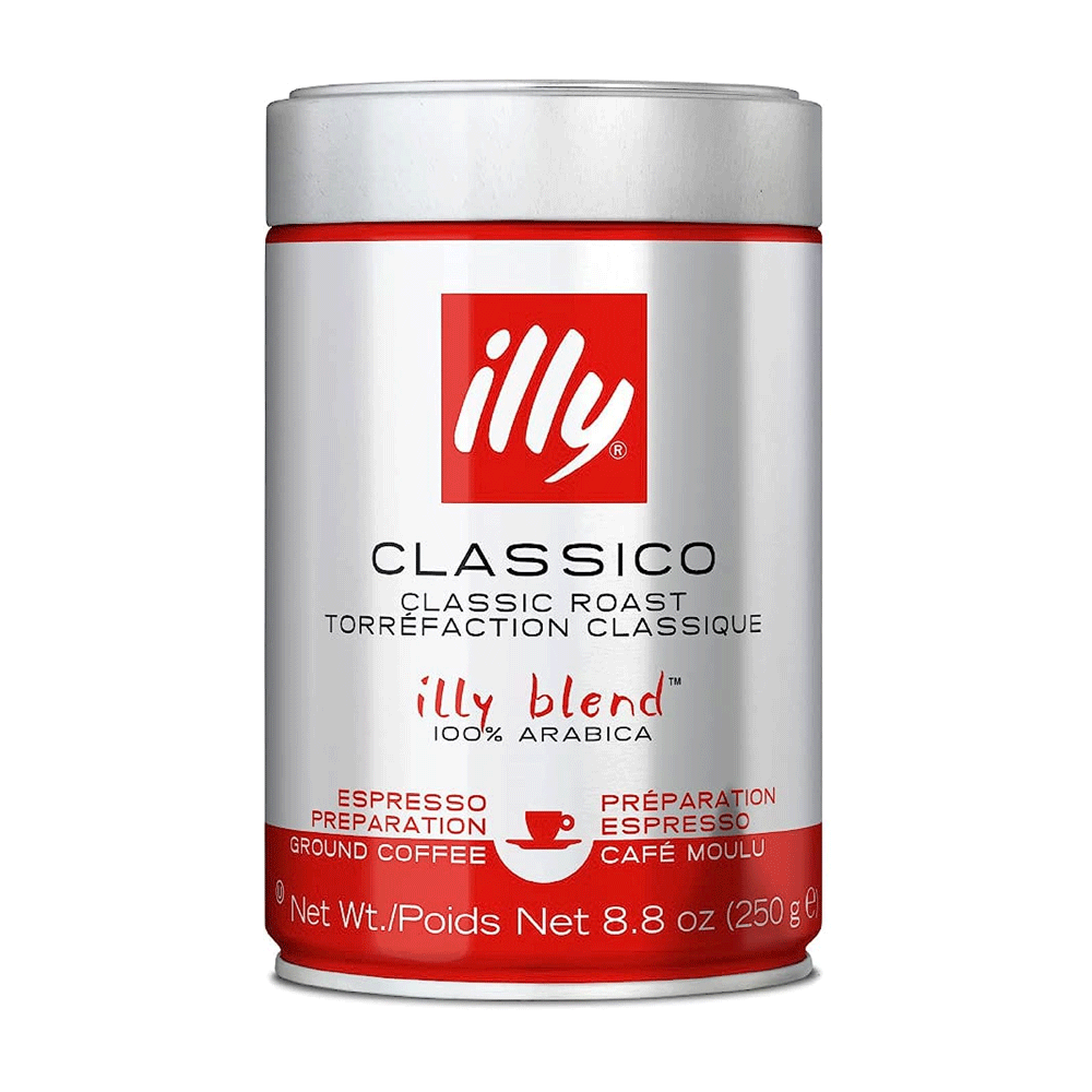 Illy Classico Filter Coffee Preparation Ground Coffee Tin 250g