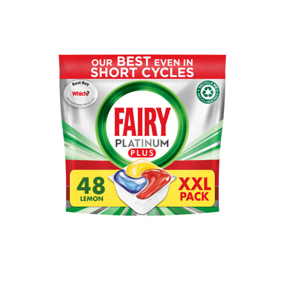 Fairy Platinum Plus All In One Dishwasher Capsules Lemon 48s - Snapcart.pk