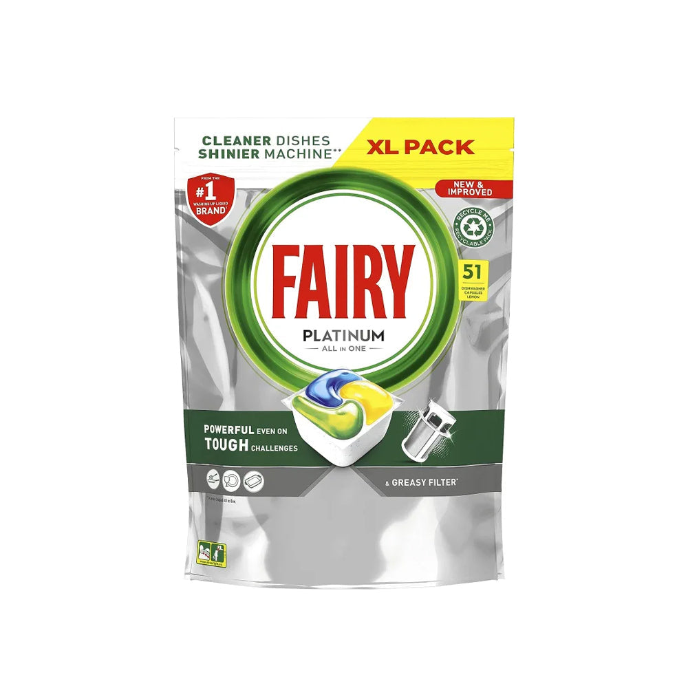 Fairy Platinum All In One Dishwasher Capsules 51s - Snapcart.pk