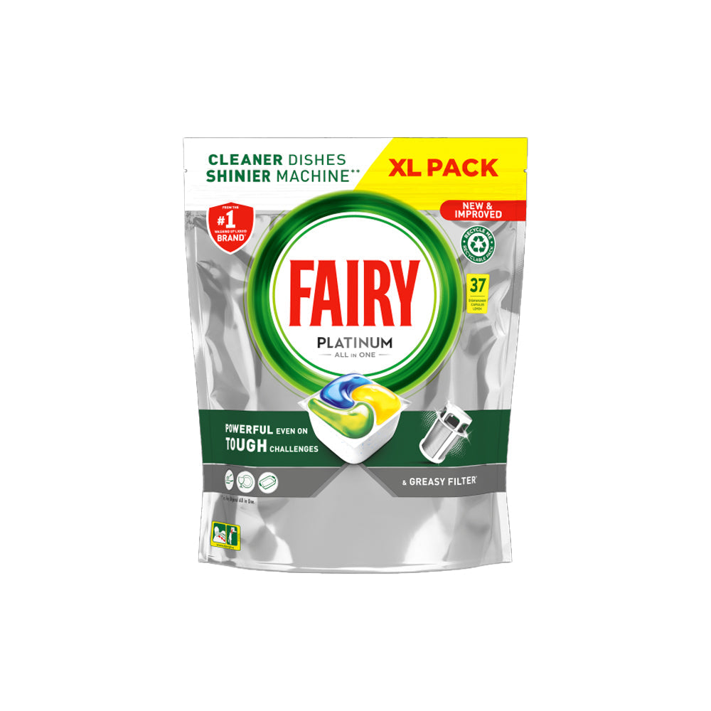 Fairy Platinum All In One Dishwasher Capsules Lemon 37s - Snapcart.pk