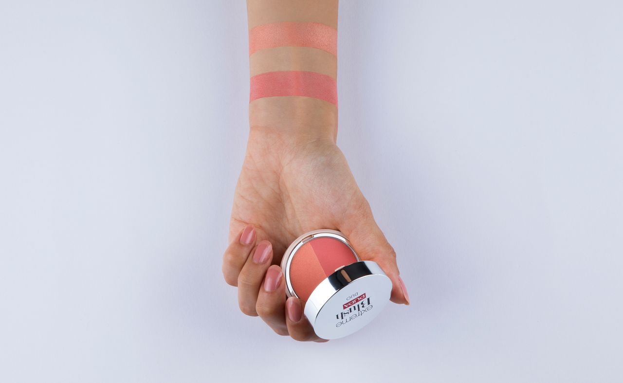 Pupa Milano- Extreme Blush Duo Dual Effect Comp Blush - Matt Salmon Radiant Peach