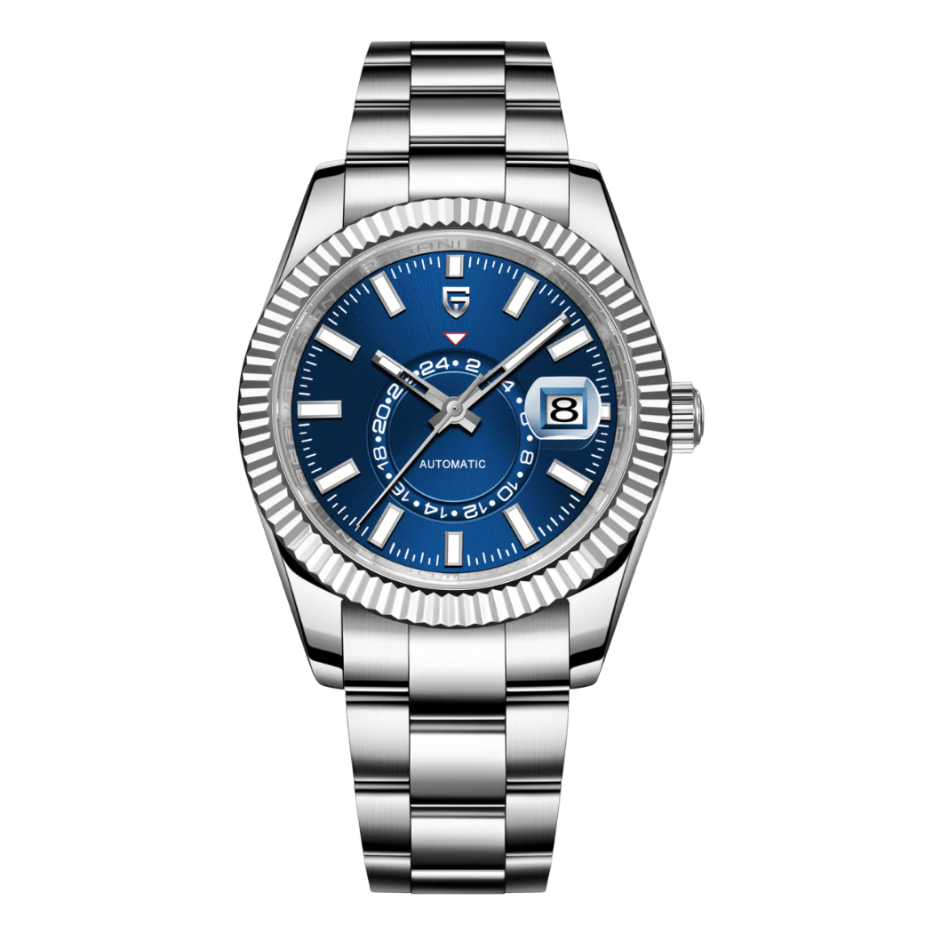 Pagani Design Silver Stainless Steel Blue Dial Automatic Watch for Gents - PD-1888-S-CH SILVER/BLUE/SILVER JUBILY