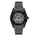 Emporio Armani Skeleton Black Stainless Steel Black Dial Automatic Watch for Gents - Emporio Armani AR-60093