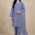 Amna Ali Nawaz Stitched 3 Pc Embroidered Suit - 8023 - (Cotton Silk With Monarch Dupatta)