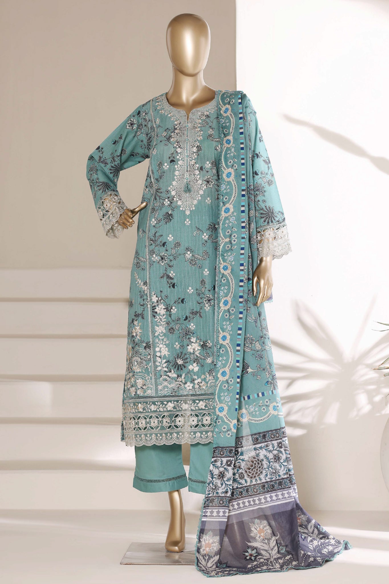 Sada Bahar Stitched 3 Piece Emb Signature Festive Vol-05 Suit-D-802-Pista