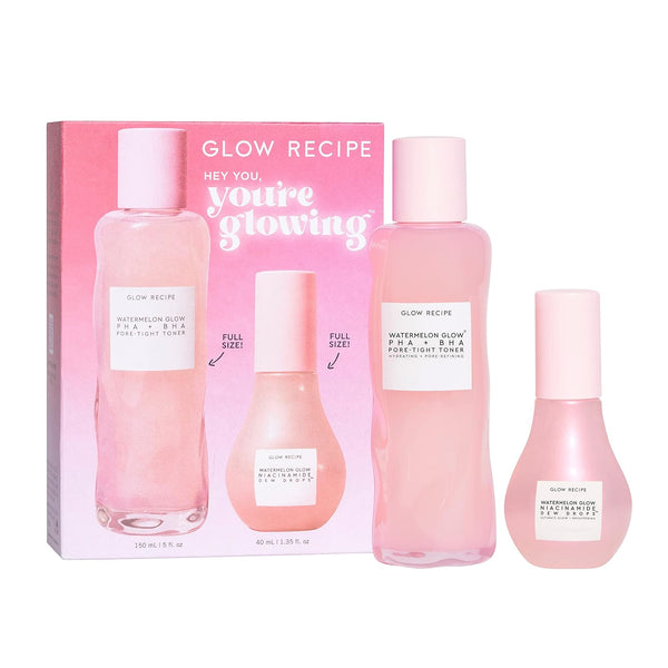 Glow Recipe Hey You Gift Set Watermelon Glow PHA+BHA Toner 150Ml+Watermelon Dew Drop 40Ml