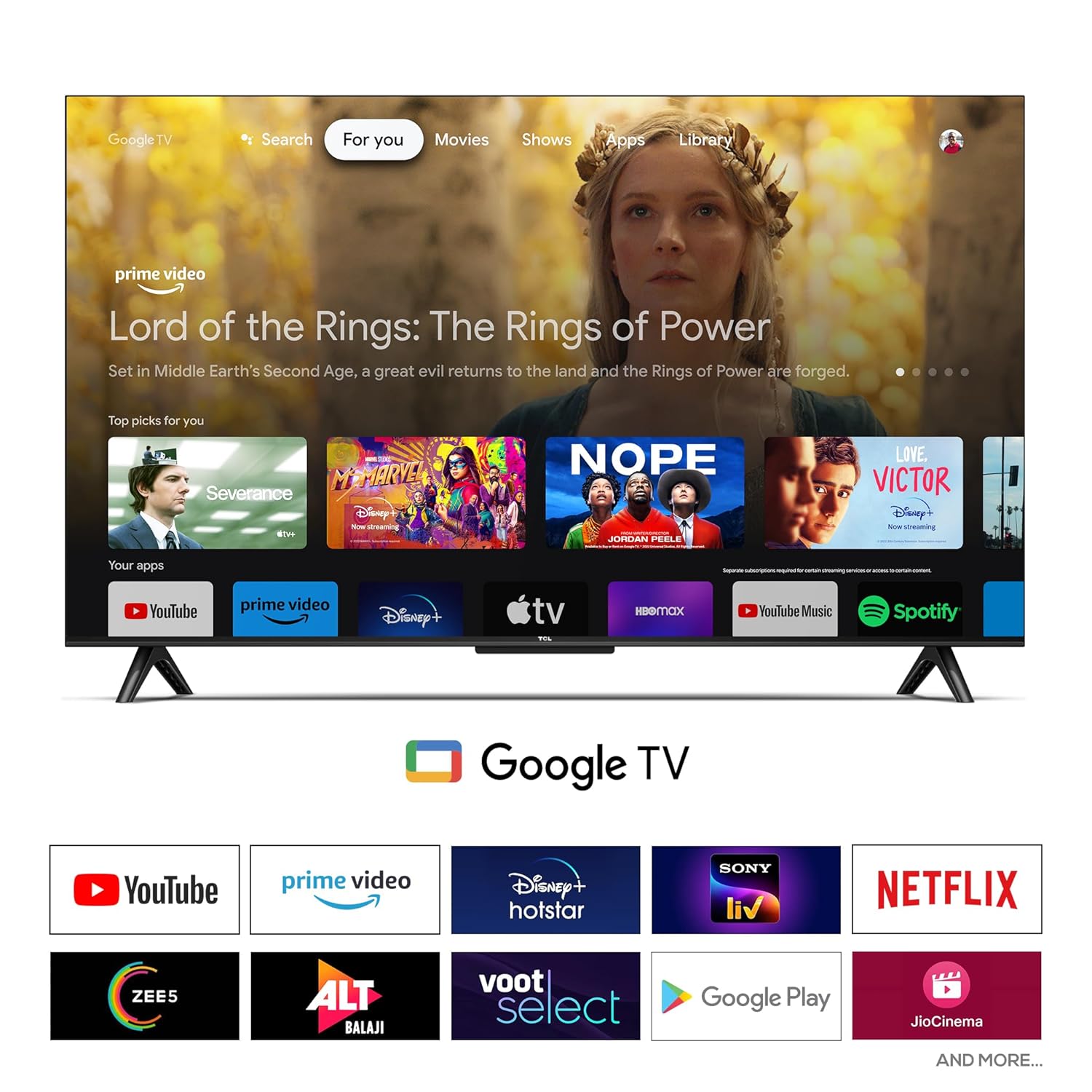 TCL TCL 108 cm (43 inches) Metallic Bezel-Less Series 4K Ultra HD Smart LED Google TV 43V6B - My Store