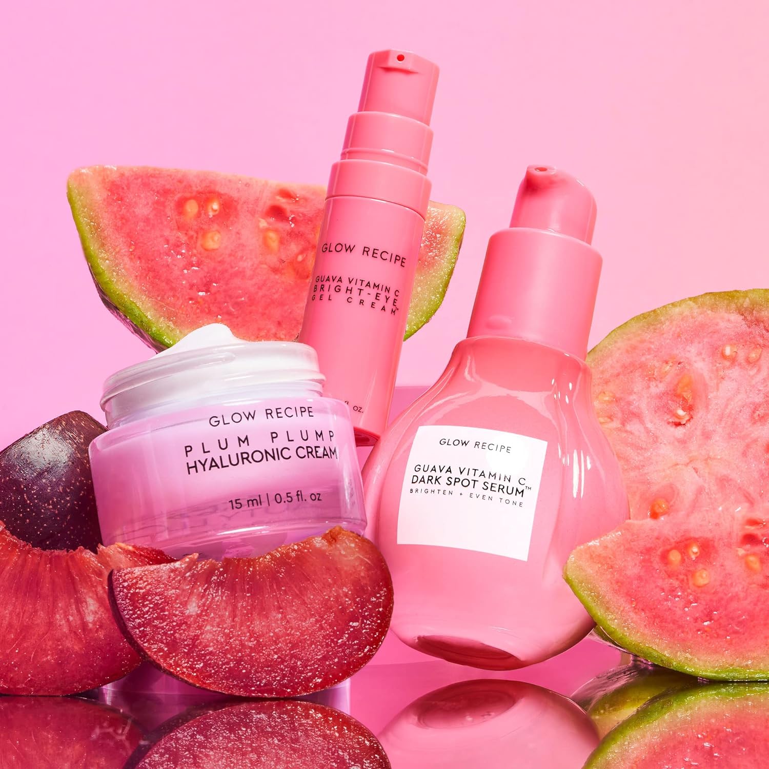 Glow Recipe Guava Vitamin C Serum 30Ml+Guava Eye Gel 5Ml+Plum plump Cream 15Ml