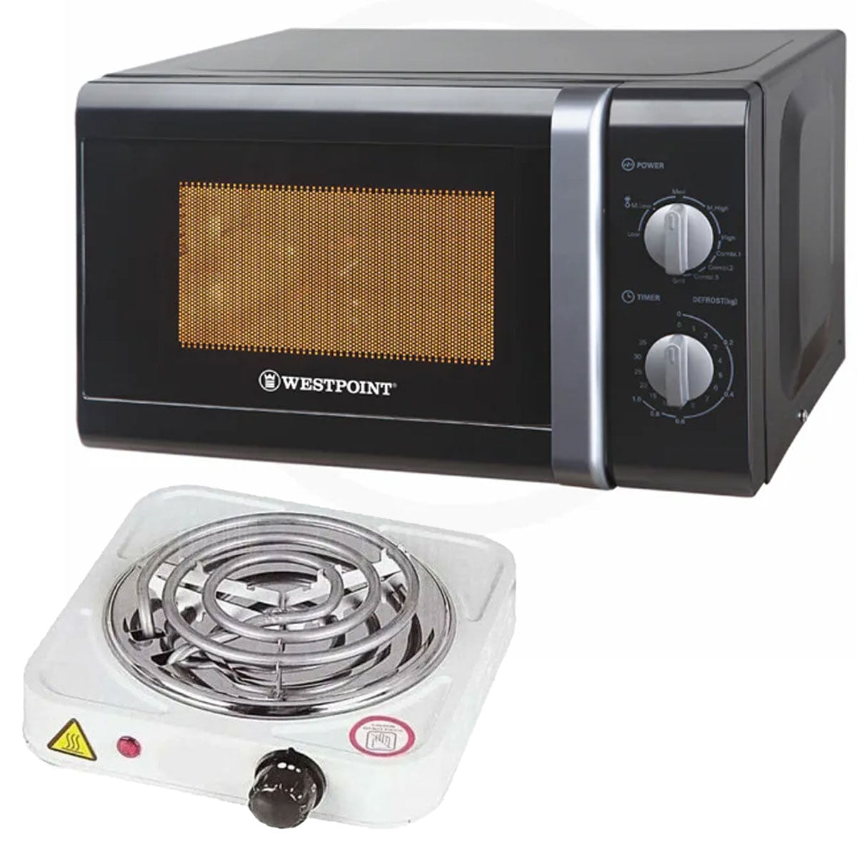 Westpoint Microwave Oven WF-825 - 20 Litres + Electric Stove/Hot Plate - Snapcart.pk