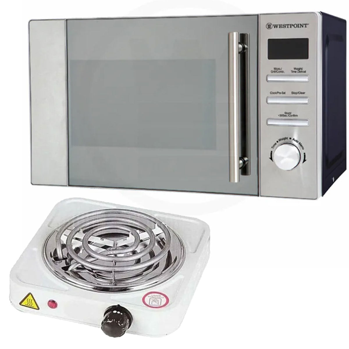 Westpoint Microwave Oven with Grill WF-830 - 28 Litres + Electric Stove/Hot Plate - Snapcart.pk