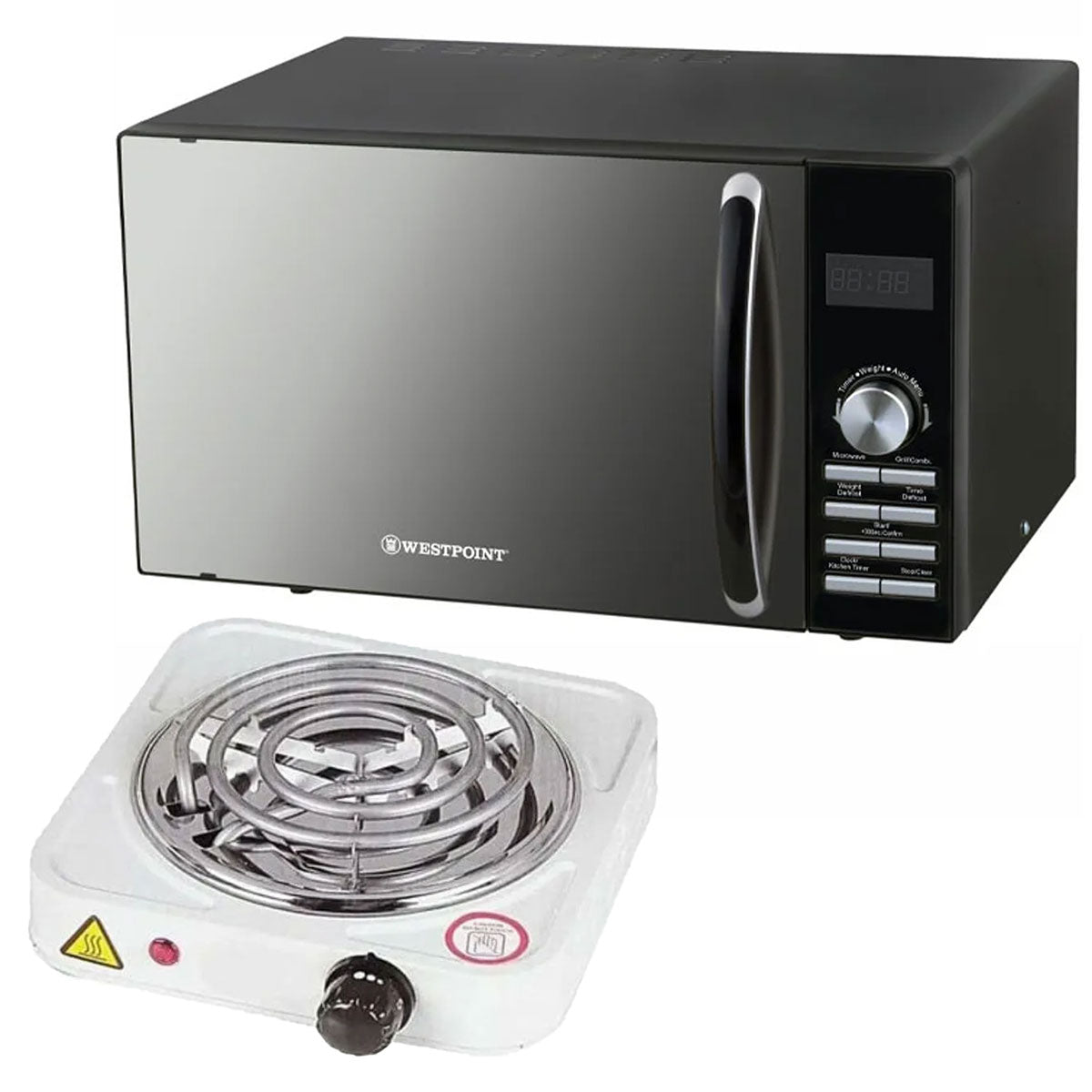 Westpoint Microwave Oven with Grill WF-832DG - 30 Litres + Electric Stove/Hot Plate - Snapcart.pk