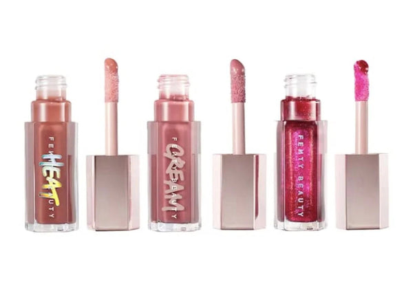 Fenty Beauty Glossy Posse Volume 5.0 Lip Gloss Bomb Trio +Heat+Cream+Gloss Bomb (3X9Ml)