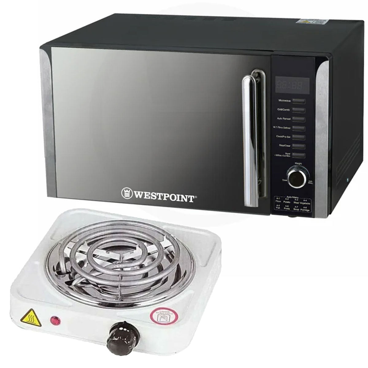 Westpoint Microwave Oven with Grill WF-841DG - 40 Litres + Electric Stove/Hot Plate - Snapcart.pk