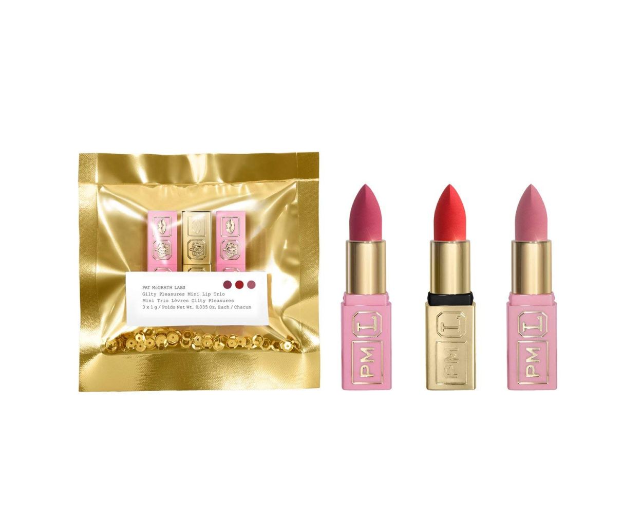 PAT MCGRATH LABS Glitzy Pleasures Mini Holiday Lip Trio Lipstick