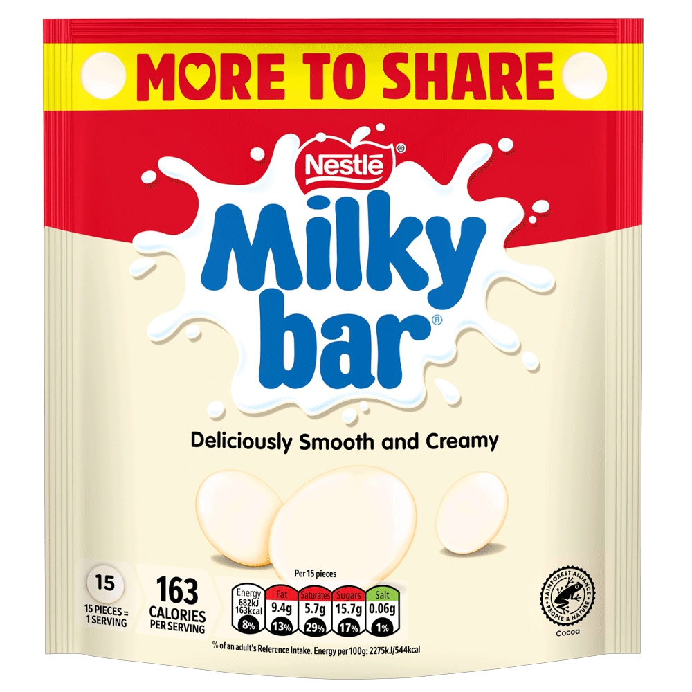 Nestle Milky Bar Smooth & Creamy Chocolate Pouch 176g