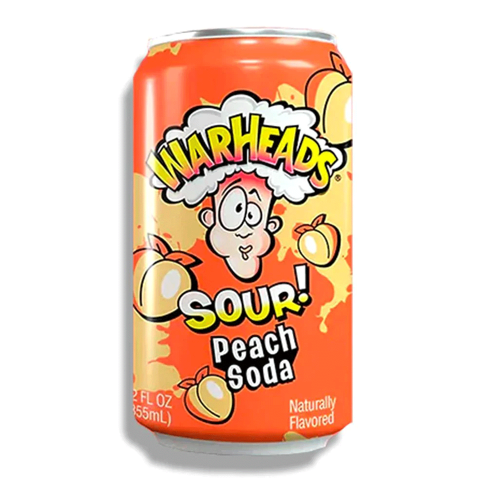 War Heads Sour Peach Soda Can 355ml