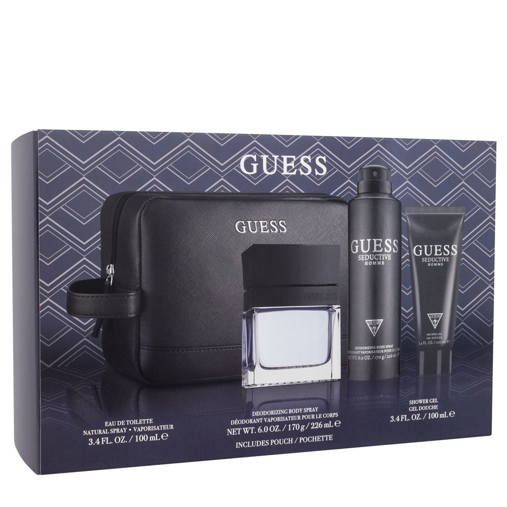 Guess Seductive Homme Set EDT 100Ml+Deo Spray 226Ml+Shower Gel 100Ml+Pouch