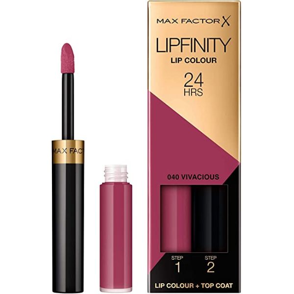 Max Factor Lipfinity Lipstick 2 Step-040 Vivacious 2.3 Ml + 1.9 G