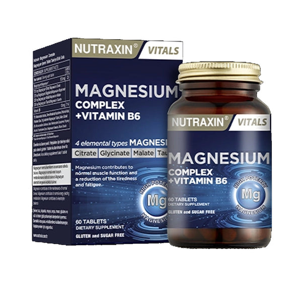 Nutraxin Magnesium Complex Plus Vit B6 Tab 60s - Snapcart.pk