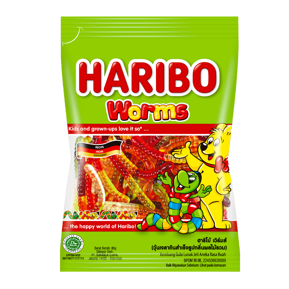 Haribo Worms Jelly 80g